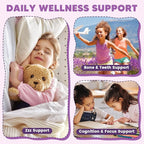 Magnesium Glycinate Gummies for Kids & Adults - 400/200mg Magnesium Supplement with L-Theanine, Chamomile, D3 & K2, Kids Sleep Gummies Melatonin Free, for Zzz & Relax, Cognition - Sugar Free, 60 Ct