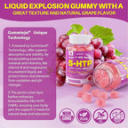 5HTP Gummies for Adults & Kids 8+, Melatonin Free Gummies with Magnesium Glycinate, GABA, L-Glycine, Ashwagandha, Vitamin B6 for Delicious Zzzs, Brain & Muscle Relaxation, 0 Sugar 60 Count (Pack of 1)