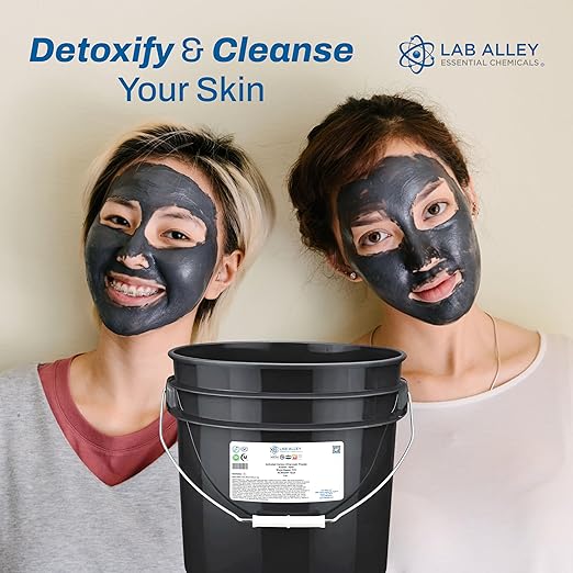 Lab Alley Activated Charcoal Powder, Food Grade, Kosher Certified, Halal, Wood Based, Ideal for Water & Air Filtration, Detoxifying Skincare Products, and Odor Control (20 Pounds)