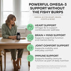 Wild Foods Fish Oil Omega 3 Supplements | 1600 mg | Highly-Potent: DPA, DHA, EPA | Burpless, Odorless, Non-GMO, Gluten Free | For Brain & Heart Health, Joint Support | 60 Capsules (1 pk) | 30 Servings