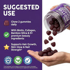 Clean Nutra Biotin Gummies | Collagen, Hyaluronic Acid, Keratin Hair Vitamins Supplement - Hair Growth Support, Skin & Nails - Vitamins C, D, E, B6 & B12 - US Made for Women & Men | 60 Gummy Count