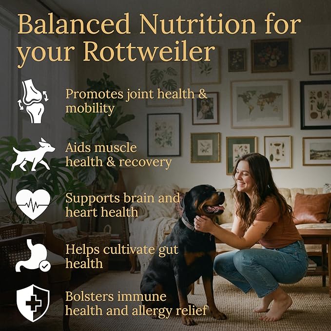 Multivitamins, Balanced Nutrition for Your Rottweiler, 90 Count, Made in The USA with Real Bacon