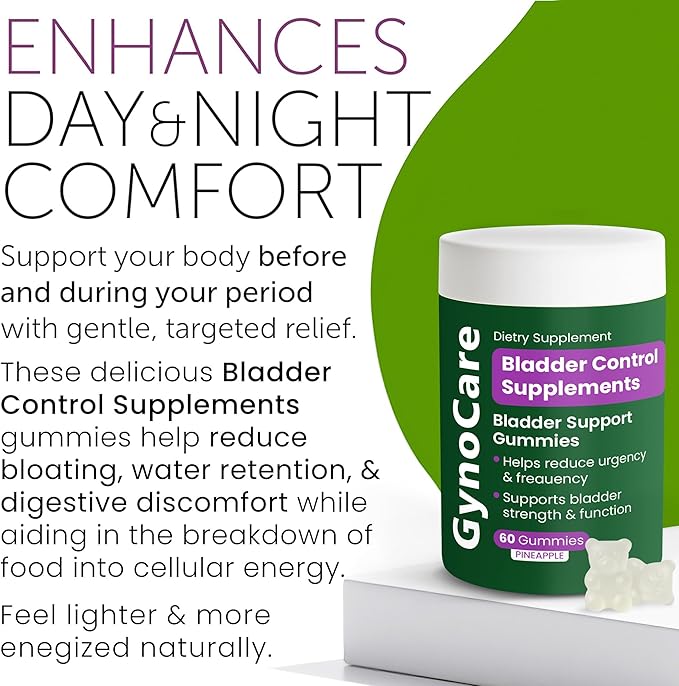 Bladder Control Supplements – Urinary Tract Health for Women | Overactive Bladder Support, UTI Relief & Infection Treatment | Daily Feminine Wellness Gummies – 60 Pineapple Flavor