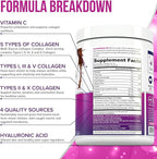 Multi Collagen Peptides Powder for Women - Hydrolyzed Chocolate Collagen Powder for Women with Types I II III V & X Vitamin C & Hyaluronic Acid for Hair Skin and Nails (Chocolate) - 25 Servings