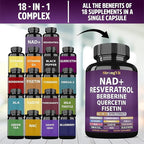 NAD Resveratrol Supplement for Women & Men. Support Cellular Health, Energy + Healthy Aging. Advanced Formula, Plus Third-Party Lab Tested in USA (60 Capsules)
