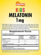 Sundance Kid's Melatonin Gummies 1mg | 40 Count | Cherry Flavor | Vegan, Non-GMO, and Gluten Free Supplement