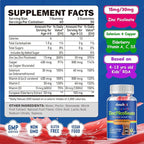Zinc for Kids Supplements, Zinc Picolinate 30mg Gummies with Copper, High Absorption Form, with Selenium, Elderberry, for Kids Teens Growth, Skin & Immune Health, Sugar Free, 60 Gummies