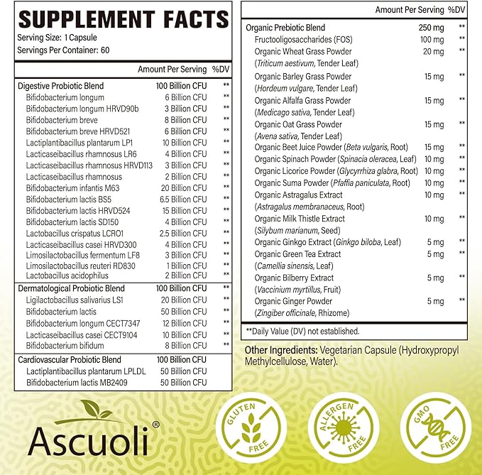 Probiotics for Women & Men - 300 Billion CFU, 24 Strains + 15 Organic Herbs Prebiotics Blend, Daily Probiotic for Digestive Health, Immune, Gut, Bloating - 240 Vegetarian Capsule (240-Days Supply)