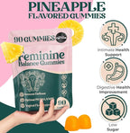 Premium Feminine Balance Gummies - for Women’s Health & Wellness - Immune Support - Vegan, Gluten-Free - Hawaiian Pineapple - 90 Gummies - 45 Servings