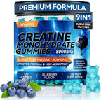 Creatine Monohydrate Gummies Complex 8000mg for Men & Women, Sugar Free Creatine Gummy with L-Taurine, BCAA 2:1, B12＆6, for Muscle Growth, Energy Boost & Recovery, Vegan, Gluten-Free, 120 Count