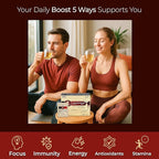 SAMSIDAE Korean Panax Red Ginseng Instant Tea, Box of 50 Sachets, Improves Blood Circulation, Intellectual Performances and Memory, stimulates Energy