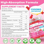 90 Count Magnesium L-Threonate Gummies, High Absorption Magnesium Threonate Supplement for Adults & Kids, Support Brain Health, Memory, Focus, Restful zzZ & Muscle, Sugar Free, Vegan, Non-GMO
