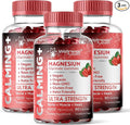 Magnesium Glycinate Gummies, 1000 mg - Magnesium Supplement to Support Relaxation, Heart Health - Chewable Calm Magnesio Gummies for Adults, Glicinato De Magnesio - Strawberry Flavor - Pack of 3