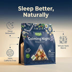 Herblight Bedtime Tea with Valerian Root & Ashwagandha - Caffeine-Free Night Time Herbal Blend for Deep Relaxation - Premium Whole Leaf Sleep Tea (15 Pyramid Bags)