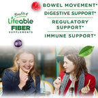 Lifeable Prebiotic Fiber Gummies for Adults | 5g | Great Tasting Fiber Supplement Gummies | Prebiotic Gummies for Digestive Health | High Fiber Gummies for Women, Men | 90 Gummies