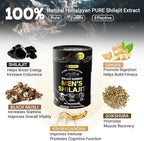 Himalayan Shilajit Gummies for Men & Women –100% Natural Organic Gold Gummies 3000mg with Ashwagandha,Black Musli,Helps Boost Energy,Gokshura,Stamina Vitality Support -Vegan, Non-GMO - 60 Gummies