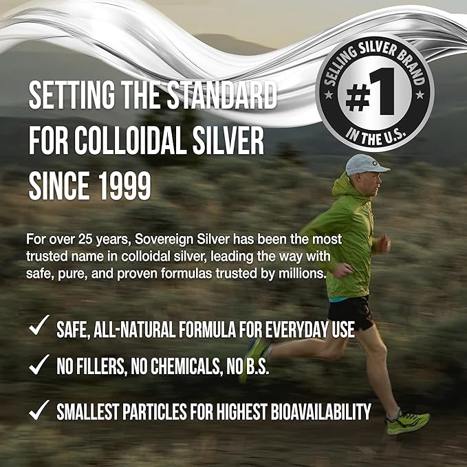 Sovereign Silver Immune Support - Colloidal Silver, Bio-Active Silver Hydrosol, 10 ppm, Liquid Twist Top, 16 Fl Oz, (473 mL)