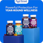 Feel Great Sambucus Elderberry Gummies with Zinc and Vitamin C for Adults | Immune Support Booster | Berry Flavored Vegan Supplement | 90 Day Supply 