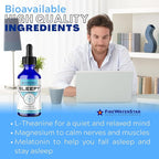 FWS Sleepy - Liquid Melatonin with Magnesium, L-Theanine - Natural Sleep Aid - Fast Acting Liquid Drops - Helps You Get to Sleep and Stay Asleep for a Good Night's Rest - Adults, Teens, Kids