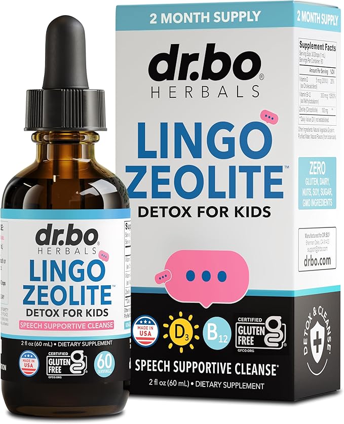 Zeolite Detox for Kids Lingo Drops - Natural Lingo Zeolite Drops for Kids Methylated B12 & D3 Advanced Clinoptilolite - Pure Extra Clinoptilolite Leap Liquid Detox Body Cleanse Supplement Ages 3+, 2oz