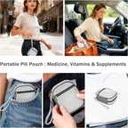 Weekly Travel Pill Organizer Pill Case for Purse with Removable 7 Day Pill Box Holder,Cute Medication Organizer Pill Container for Medicine, Vitamin, Fish Oils,Supplement (Dark Grey, Small)