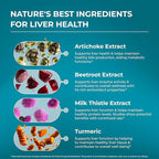 PUREHEALTH Research Liver Health – Liver Cleanse Detox & Repair Support Supplement- with Milk Thistle, Turmeric Powder, Dandelion, Artichoke, Beet Root, Ginger, L Cysteine HCL & More - 180 Capsules