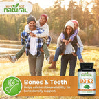 Why Not Natural Vitamin D3 K2 (MK-7) with Organic Spirulina, 10000 IU Extra Strength Supplement in Veggie Capsules, Supports Bone Health, Immune System and Mood