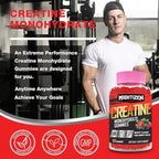 Creatine for Men & Women Creatine Monohydrate Gummies, Creatine Monohydrate per Serving with Taurine & Vitamin B12, Pre-Workout for Max Strength, Energy & Endurance - 2 Pack
