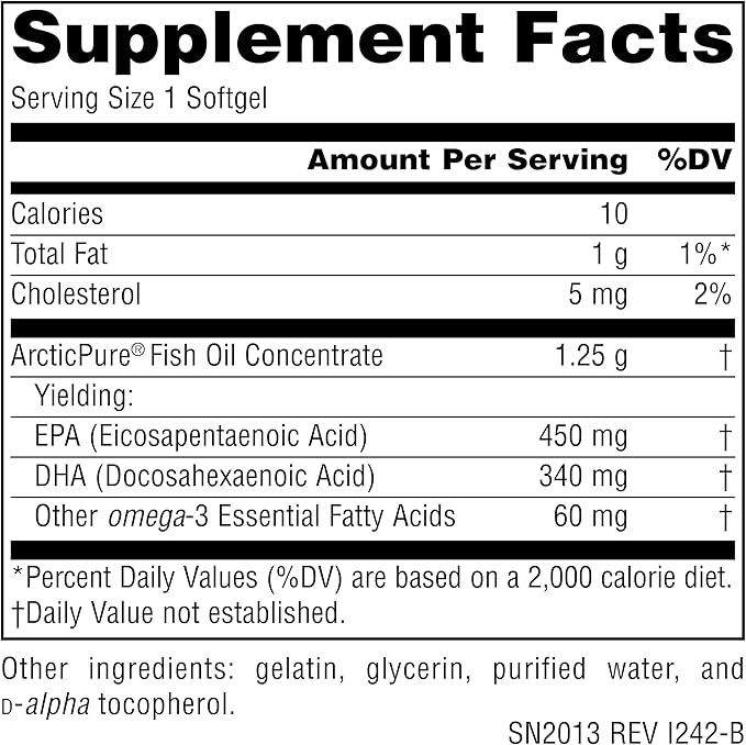 Source Naturals ArcticPure Ultra Potency 850 mg Omega-3 Fish Oil - 60 Softgels