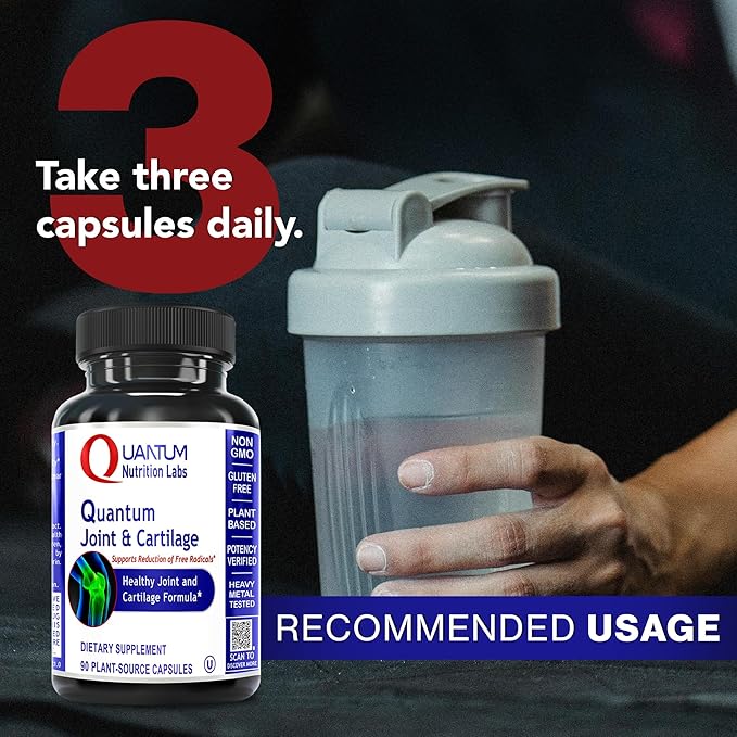 Quantum Joint & Cartilage Support Supplement - for Men & Women, Joint Mobility and Muscle Health, Cartilage Repair, Gluten Free, Plant-Sourced, Non-GMO - 90 Capsules