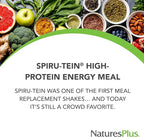 NaturesPlus SPIRU-TEIN, Chocolate - 3.7 lbs - Plant-Based Protein Shake - Non-GMO, Vegetarian, Gluten Free - 60 Servings