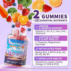 Teen Vitamins Methylated Multivitamin Gummies for Boys Girls 12-17 w/ Magnesium Glycinate, Omega-3, L-Theanine for Teens Kids Calm & Focus Gummies Supplement, 23-IN-1 Formula, Sugar Free, 120 ct