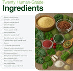 Human-Grade Superfood For Dogs, Premium Greens Powder Supplement For Dental Health, Longevity, Hip & Joint, Gut Health, Allergies, Immune Support, Skin & Coat - 3.5 oz Nutrient Dense Formula
