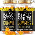 MAJU's Black Seed Oil Gummies with Honey 90ct, 500mg BSO Gummy, Black Cumin Seed Nigella Sativa Oil, Cold-Pressed, Potent Formula, 90ct (2-Pack)