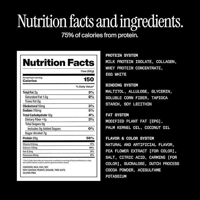 David Protein Bar, Blueberry Pie, 24 Protein Bars | 28g of Protein | 150 Calories | 0g of Sugar - High Protein, Low Carb, Gluten Free Protein Bar, Pack of 24