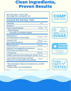Easy Calm Blue - Calming Drink Mix with Magnesium KSM-66 Ashwagandha & Blue Spirulinac L-theanine Lion's Mane Mushroom GABA Vitamin D3 Supports Cortisol Balance Mood Sleep