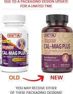 DEVA Vegan Calcium Magnesium Supplement 2-Pack, Plus Zinc, Vitamins C, D & K, Boron, 90 Tablets Each
