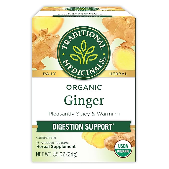 Traditional Medicinals Organic Ginger Herbal Tea, 16 Tea Bags (Pack of 1)