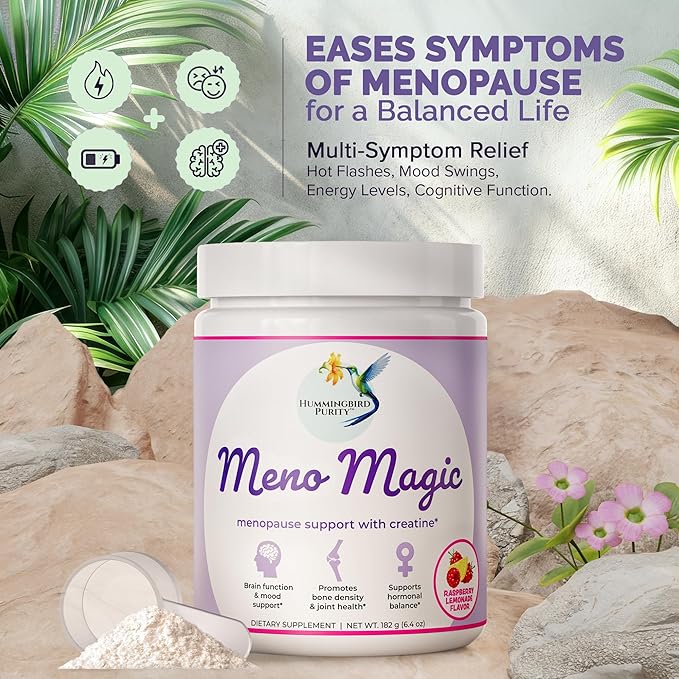 Meno Magic Menopause Support Drink – Raspberry Lemonade with Creatine, Herbs & Vitamins | 30 Servings