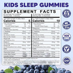 Kids Sleep Gummies Melatonin Free - with Magnesium Glycinate, Lemon Balm, L-Theanine & GABA - Calming Relaxation, Support Natural Sleep, Quiet Mind - Berry Flavor, Non-Habit Forming