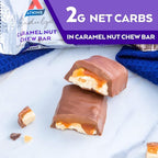 Atkins Endulge Caramel Nut Chew Bar, Dessert Favorite, 1g Sugar, Good Source of Fiber, 5 Count