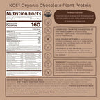 KOS Vegan Protein Powder Erythritol Free, Chocolate - Organic Pea Protein Blend, Plant Based Superfood Rich in Vitamins & Minerals - Keto, Dairy Free - Meal Replacement for Women & Men, 28 Servings