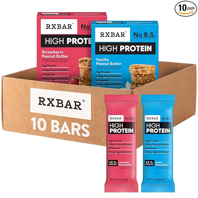 RXBAR High Protein Bars, Gluten Free, Protein Snacks, Variety Pack (10 Bars)