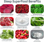SleepHabits Restore | 30 Nights Magnesium Glycinate Powder Natural Sleep Aid with L-Theanine, Tart Cherry, Beet Root, | Calm Melatonin-Free Deep Sleep Supplement Drink for Recovery & Clear Mornings
