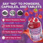 Saffron Supplements Gummies, 88.5mg Extract with Vitamin D3, B6, Magnesium, Ashwagandha, L-Theanine, Sugar-Free, Strawberry Flavor, 60 Count
