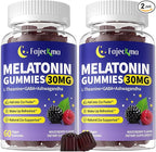 30mg Melatonin Gummies Supplement: Extra Strength Plus Magnesium Ashwagandha L-Theanine Chamomile Valerian GABA Vitamins B6 B12 D3 for Natural Zzz - Sugar Free for Nighttime Adults(120Count)