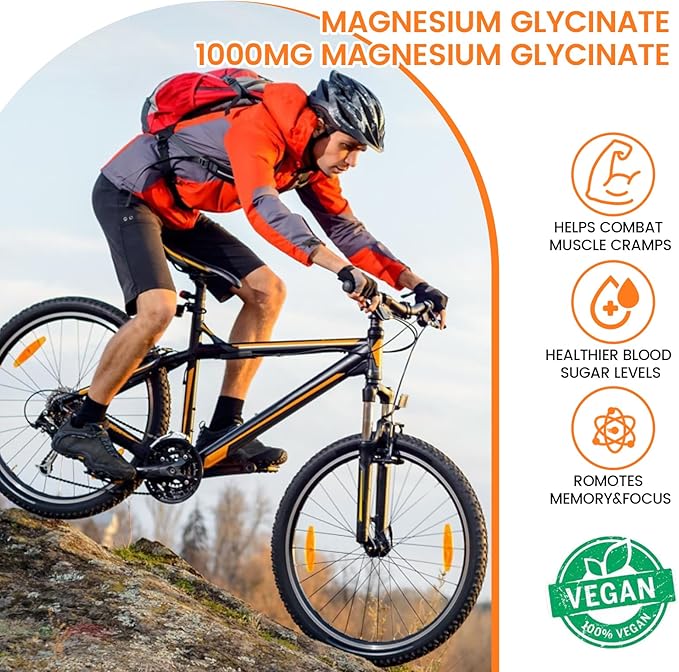 Magnesium Glycinate Gummies 1000mg, Sugar Free Magnesium Potassium Supplements Chewable for Adults with L-Threonate for Sleep, Body Support and Relaxation,90 Orange Gummies