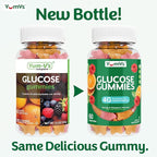 YUM-V'S Glucose Gummies – Fast Acting Glucose Gummy – Great Tasting – Gluten Free, Vegan, Non-GMO – Orange & Berry Natural Flavor – 60 Chewable Gummies for Adults & Kids