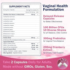 NATURE TARGET Vaginal Womens Probiotics, 100 Billion CFUs Probiotics & Prebiotics with Digestive Enzymes, Cranberry & D-Mannose - Supports pH Balance, Odor & Urinary Tract Health - 90 Capsules