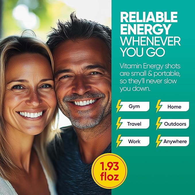 Vitamin Energy Immune+ Extra Strength Energy Shot Pineapple Punch 10 Pack, 260mg Natural Caffeine, B-Vitamins, Citicoline, Green Tea, Immunity & Focus Support, Zero Sugar, Gluten-Free 1.93 fl oz